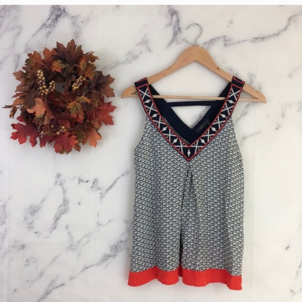 Anthropologie THML Embroidered Tunic Tank Top